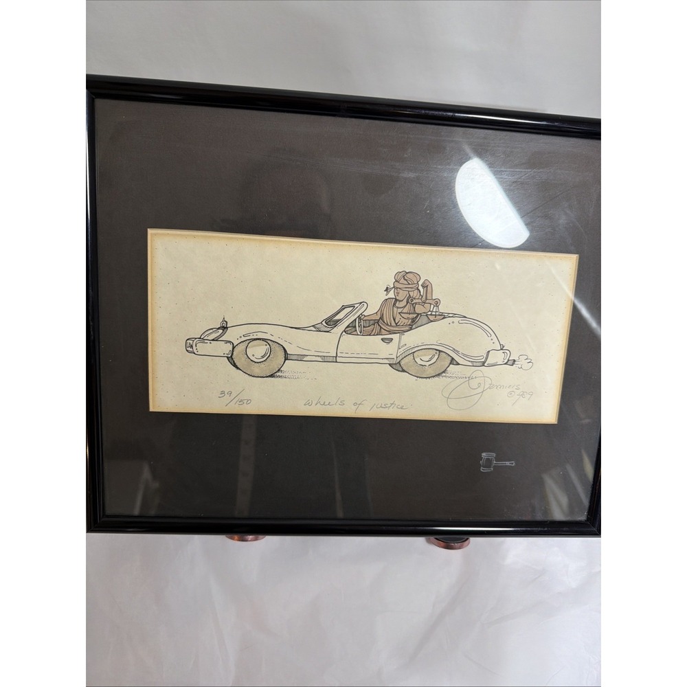 "Wheels Of Justice" Numbered Signed 39/150 Limited Framed And Matted Deamicis